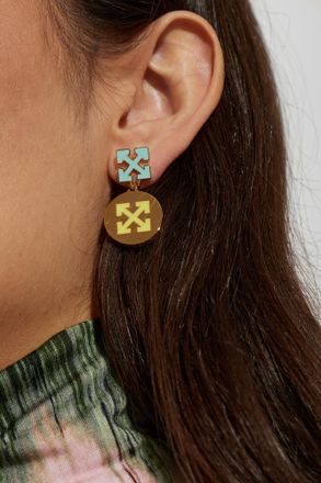 Off-white Drop Earrings, Womens, Gold