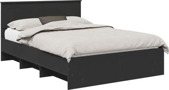 vidaXL Estructura De Cama Negro 140 X 200 Cm Madera De Ingenier&iacute;a Vidaxl