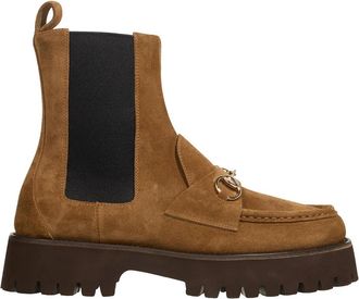 Gucci Ankle Boots - Horsebit Ankle Boots - beige - Ankle Boots for ladies