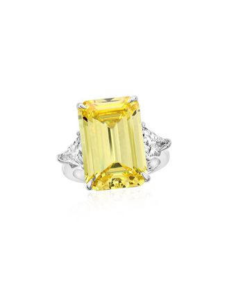 Suzy Levian Suzy Levian Gala Collection Silver Cz Cocktail Ring