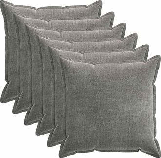 vidaXL Funda De Almohada 6 Uds. Houten Gris Oscuro 55 X 55 Cm Vidaxl