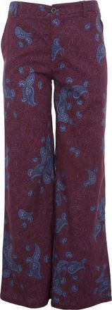 Lords of Harlech Phillis Wide Leg Tailored Pant in Montgat Paisley Plum at Nordstrom, Size 10