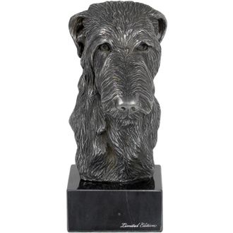 OEM Galgo Escoc&eacute;s, Deerhound - Figura Sobre M&aacute;rmol, Recubierta De Metal Plateado, Hecha A Mano, Marca Art-dog