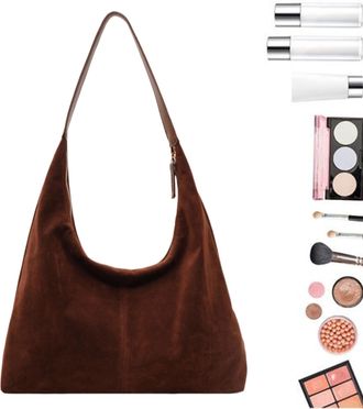 Generic Textured Slouchy Purse - Oversized Hobo Shoulder Bag Casual Work Carry Tote, Draped Silhouette Handbag Spacious Interior Statement Design | For Women 