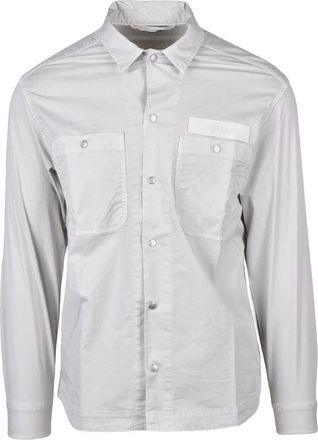 Replay Light Grey Cotton Lyocell Elastane Shirt