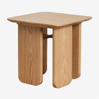 Sklum Sklum - Mesa De Centro Cuadrada 50x50 Cm En Mdf Y Chapa De Fresno Ginger