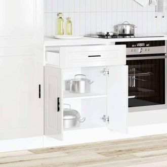 Berkfield Home Kitchen Base Cabinet&not;Porto High Gloss White Engineered Wood