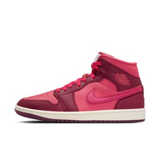 Nike Jordan Womens Air Jordan 1 Mid SE Shoes in Red | IB7018-600