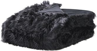 Beliani Beliani - Manta De Acr&iacute;lico Negro 200 X 220 Cm Poli&eacute;ster Pelo Largo Dormitorio Delice