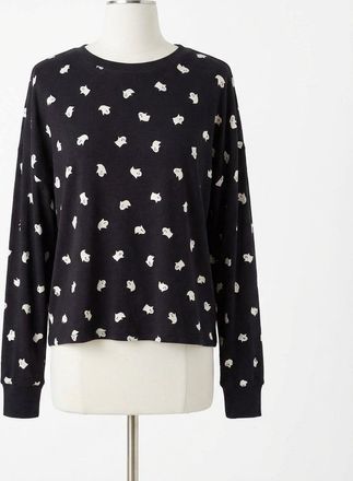 Z Supply Regan Ghost Long Sleeve Top In Black Sand