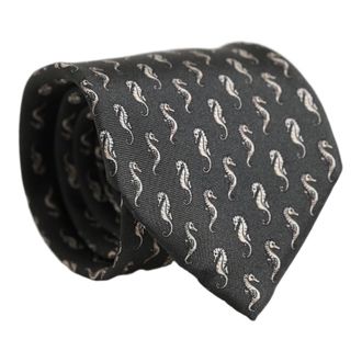 Dolce & Gabbana Zijde Verstelbare Strikdas Zeepaardje - Heren - Accessoires - Zwart - Maat: ONE Size Zijde
