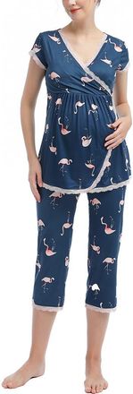 Kimi + Kai Kimi & Kai Addison Nursing/Maternity Pajamas in Denim Blue at Nordstrom, Size X-Small