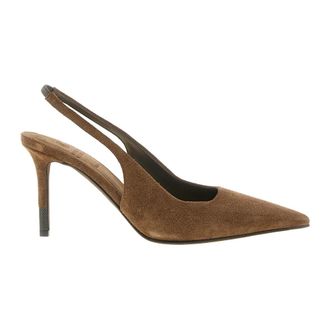 Brunello Cucinelli Zapato de sal&oacute;n destalonado de ante - Shoes - Mujer - Marr&oacute;n - 36 EU