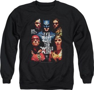 Gildan Justice League Movie Save The World Poster Adult Crewneck Sweatshirt