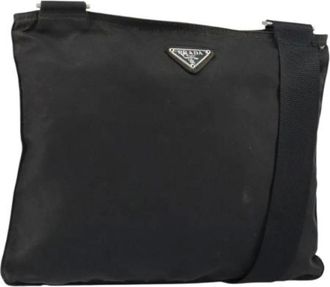 Prada Pre-owned Cross Body Bags, female, Black, Size: ONE SIZE Pre-owned Vintage Nylon Cross Body Bag