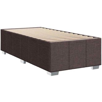 vidaXL Estructura De Cama Sin Colch&oacute;n Tela Marr&oacute;n Oscuro 90x200 Cm Vidaxl