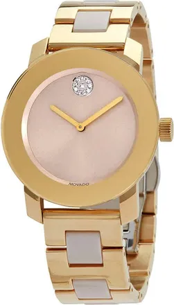 Movado Bold Ceramic Beige Dial Ladies Watch 3600640