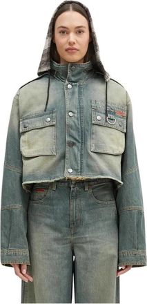 Martine Rose Cut Denim Jacket - Dames - Spijkerjassen - Blauw - XS - Denim - Jassen