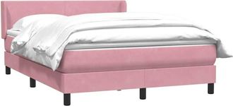vidaXL Cama Box Spring Con Colch&oacute;n Terciopelo Rosa 140x210 Cm Vidaxl