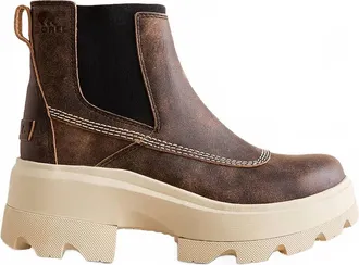 Sorel Womens Joan Leather Chelsea Boot In Canoe Bleached Ceramic