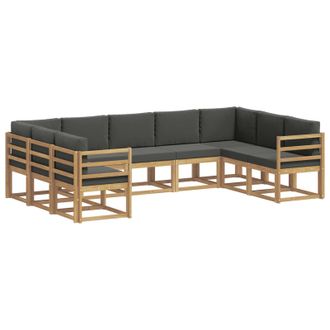 vidaXL Conjunto De Sof&aacute;s De Exterior 9 Pcs Blanco Y Antracita Vidaxl