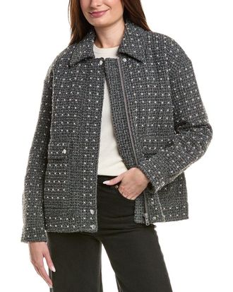 Avec Les Filles Wool-Blend Mid-Length Coat