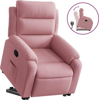 vidaXL Sill&oacute;n Reclinable Elevable Terciopelo Rosa Vidaxl