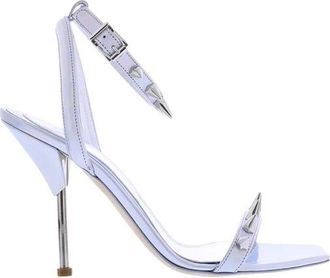Alexander McQueen Zilver Spike Sandaal voor Vrouwen - Dames - Sandalen met hakken - Grijs - 40 EU - Schoenen