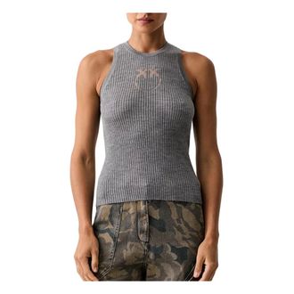 Pinko Pinko - Gebreide top - Dames - Tops - Grijs - Maat: M Wol