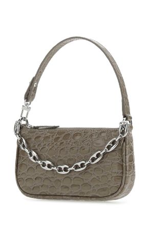 by FAR Womens Dove Grey Leather Mini Rachel Handbag Mud Borse A Mano Bag