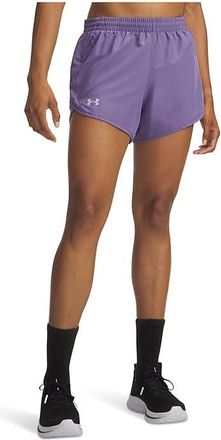 Under Armour Fly By Shorts Womens Shorts Purple Luxe/Purple Luxe/Reflective : LG (US 12-14), Mesh/Polyester