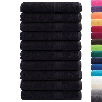 Berkfield Home Premium Towels SOLUND 10 pcs Black 100x200 cm 600 gsm
