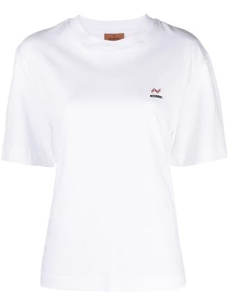 Missoni logo-embroidered cotton T-shirt - women - Cotton - M - White