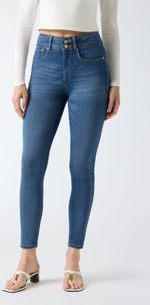 Guess Shape Up Ankle Skinny Jeans in Blue at Nordstrom, Size 32 X 29