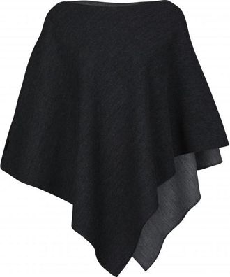 Mufflon Extra Poncho für Damen | schwarz