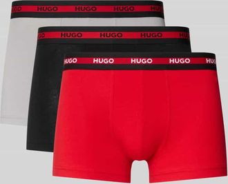 HUGO BOSS Slim Fit Trunks aus Baumwoll-Mix im 3er-Pack Modell PLANET in Rot, Gr&ouml;&szlig;e XXL