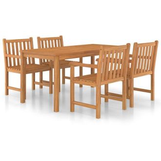 vidaXL Conjunto De Comedor De Jard&iacute;n De 5 Piezas, 160 X 80 Cm, Madera Maciza De Teca Vidaxl