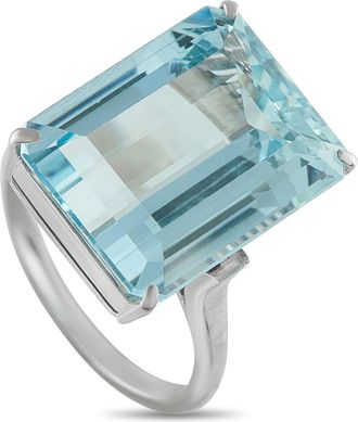 Luxury Bazaar Platinum 11.50ct Aquamarine Ring MF32-102025