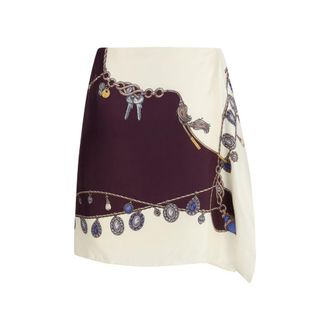 Versace Womens Bordeaux Silk Mini Skirt