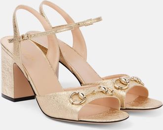 Gucci Sandali Horsebit in pelle metallizzata