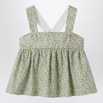 Il Gufo Forest Green Top In Liberty Fabric