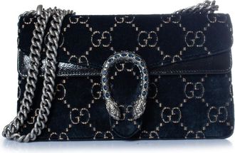 Gucci Gucci, blauwe fluwelen GG Dionysus tas
