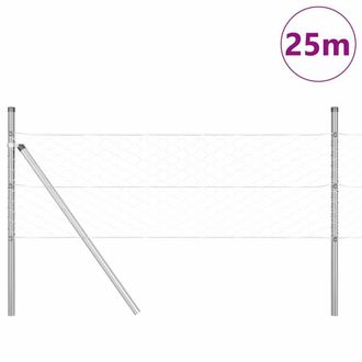Berkfield Home Hexagon Fence 0.8x25 m Galvanised Steel in Silver