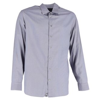 Armani Giorgio Armani overhemd met lange mouwen en patroon in grijze zijde