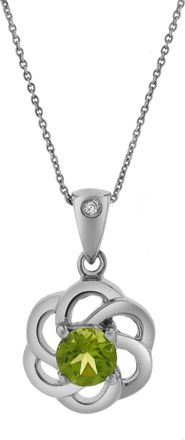 LuvMyJewelry Sarina Sterling Silver 0.01 Ct Diamond Floral Pendant