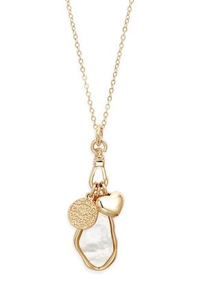Nordstrom Collected Mother-of-Pearl Charm Necklace in White- Gold at Nordstrom