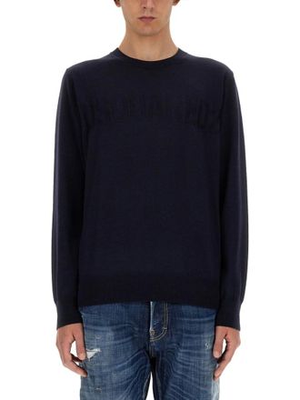 Dsquared2 Blue Logo Crew Neck Sweater