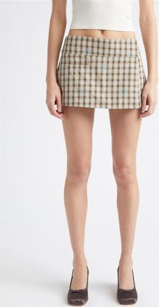 Sandy Liang Pomme Micromini Skort in Brown Multi at Nordstrom, Size 10