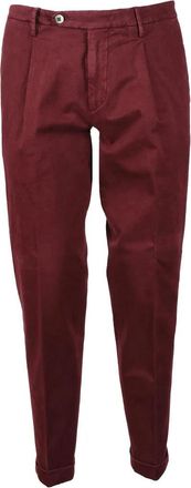 Michele Carbone Cotton Stretch Trousers With Classic Waistband And Cuffed Hems