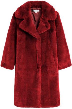 Noize Savannah Faux Fur Longline Coat in Red at Nordstrom, Size X-Large